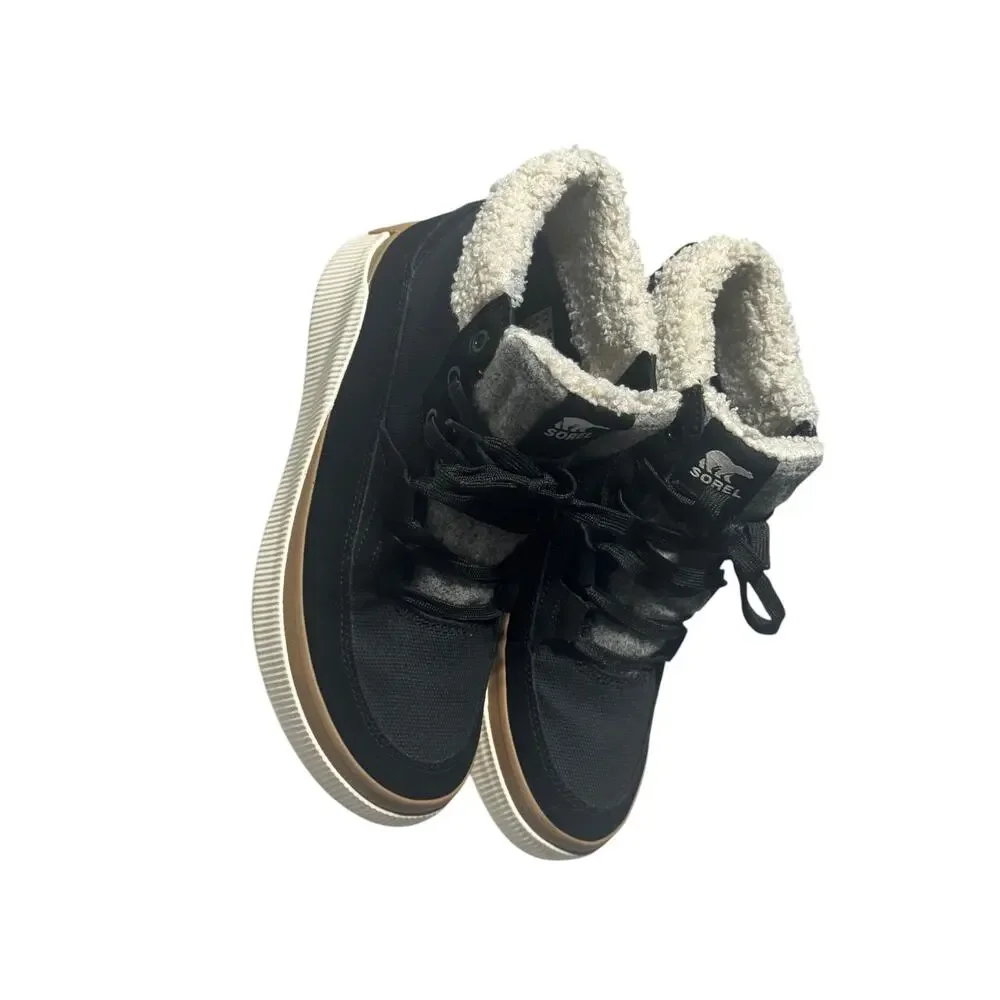 Sorel Out 'N About IV Mid Sneakers Womens 8.5 Black/Sea Salt Waterproof Mid Top - Picture 5 of 15